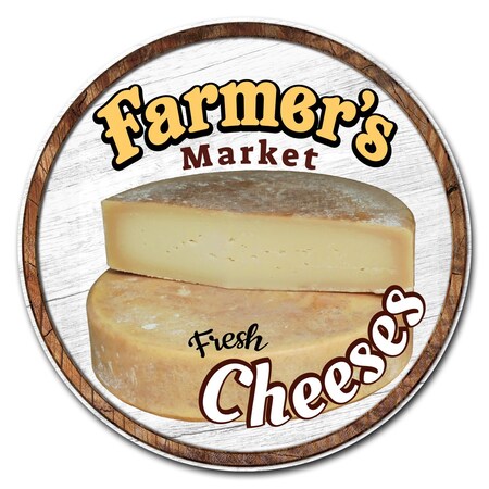 Signmission Farmers Market Cheeses Circle Corrugated Plastic Sign, C-12-CIR-Cheeses C-12-CIR-Cheeses